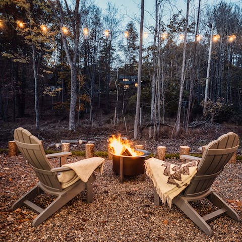 Set up around the firepit on chilly evening and gaze into the trees