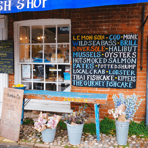 Mooch around vibrant Burnham Market for the afternoon, just four miles away