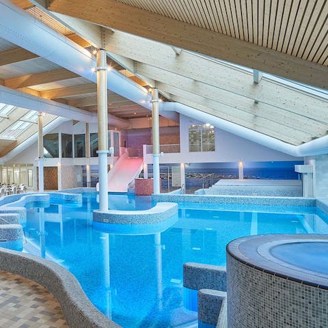 Swap the sea for the resort's communal indoor swimming pool