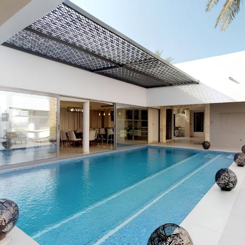 Start the day with a refreshing swim in the private swimming pool