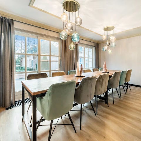 Serve up a delicious evening meal in the smart dining room