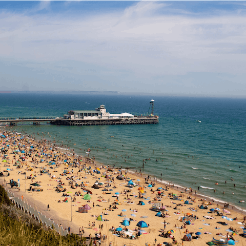Spend an afternoon in sunny Bournemouth, a twenty-five-minute drive away