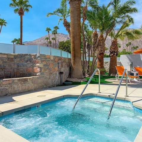 Spend the evening soaking in the bubbling Jacuzzi
