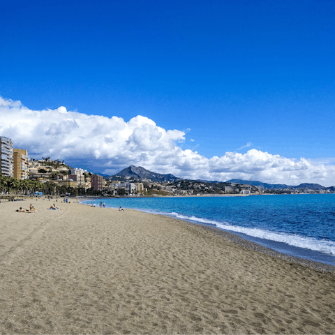 Start the morning with a stroll over to Malagueta Beach