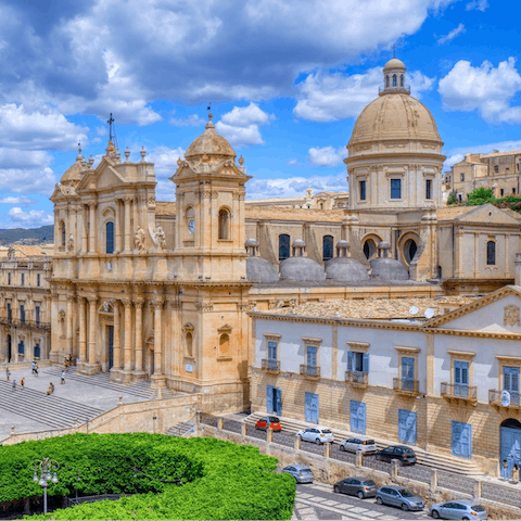 Explore the majestic Val di Noto – the historic city of Noto is thirty-minutes away
