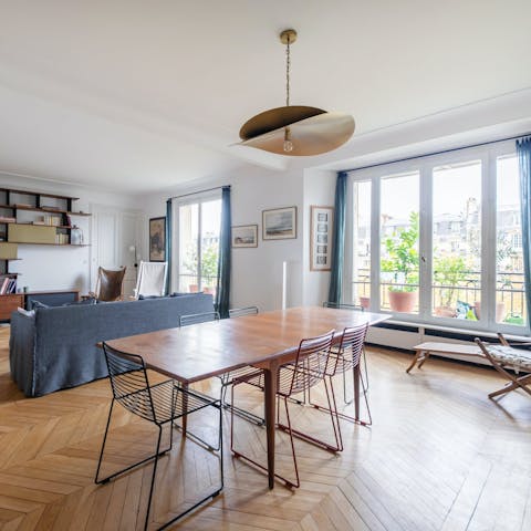 Enjoy family feasts in this light-filled home – how about a cheese board?