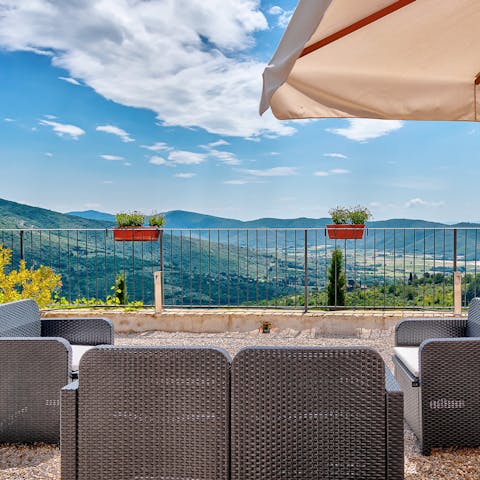 Dine alfresco on homemade risotto amidst spectacular views