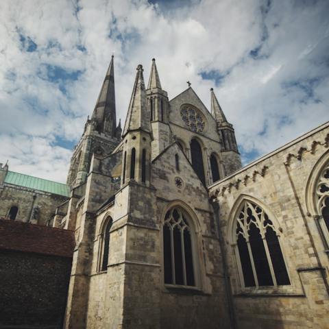 Drive over to Chichester in a quarter of an hour and make a stop-off at the cathedral