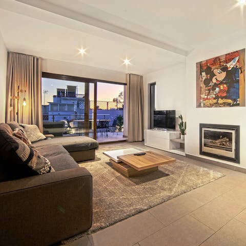 Light the fire and spend cosy evenings on the sofa