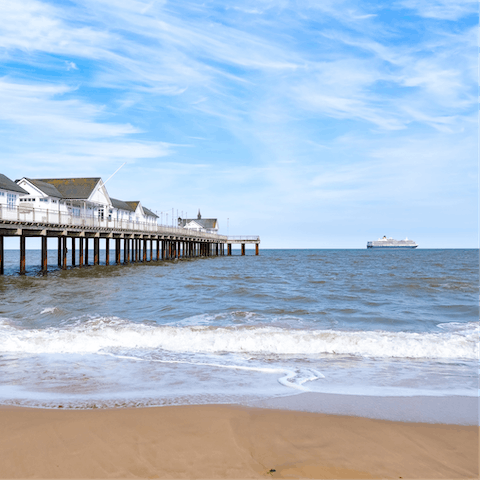 Drive twenty minutes to Southwold Pier and spend the day on the beach