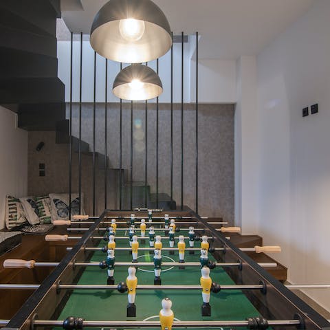 Discover your competitive streak with a game of table football in the evening