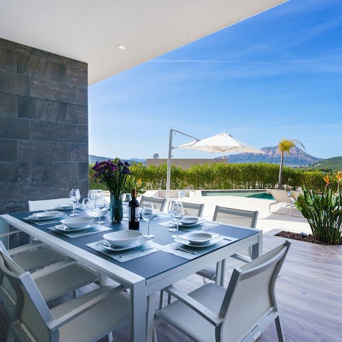 Light the barbecue and savour alfresco dining on the terrace