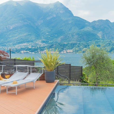 Admire the stunning Lake Como vistas from the private pool