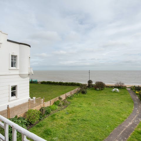 Gaze out over the sea from the old iron balcony