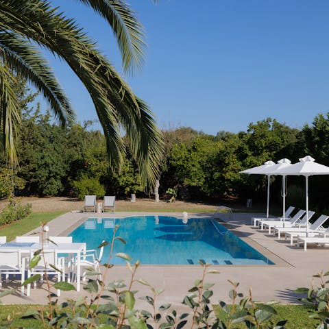 Enjoy a refreshing dip in the private pool