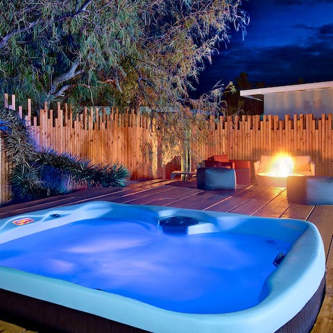 Watch the stars rise from the hot tub