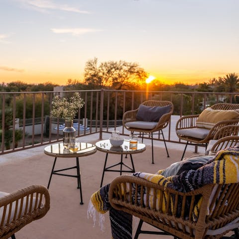 Watch the sunset from the roof terrace