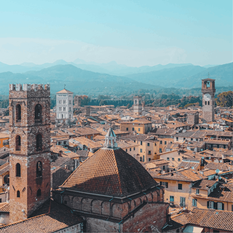 Take a day trip to Lucca, a forty-five-minute drive away