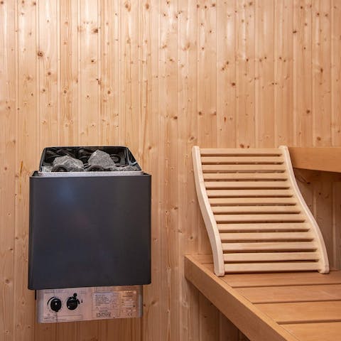 Relax and experience the healing benefits of the sauna