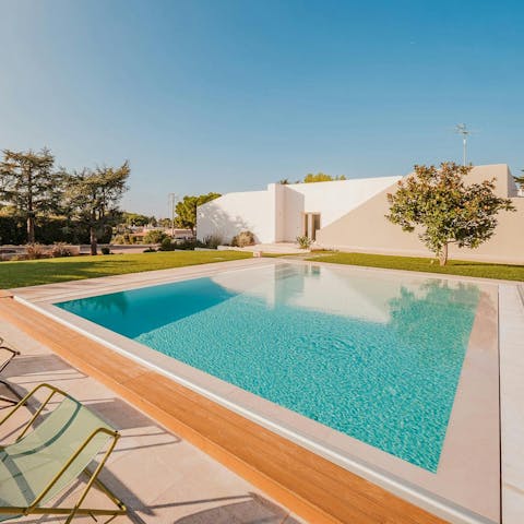 Cool off in the heat of the day with a dip in the private pool