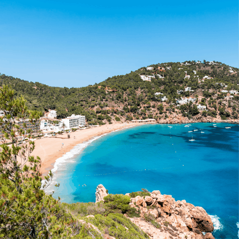 Drive thirty minutes to the beach at Cala de Sant Vicent