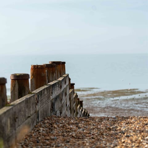Wander along Deal's pebbly beach that sits a stone's throw from the front door