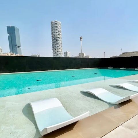 Swim laps in the communal swimming pool and cool off from the sun