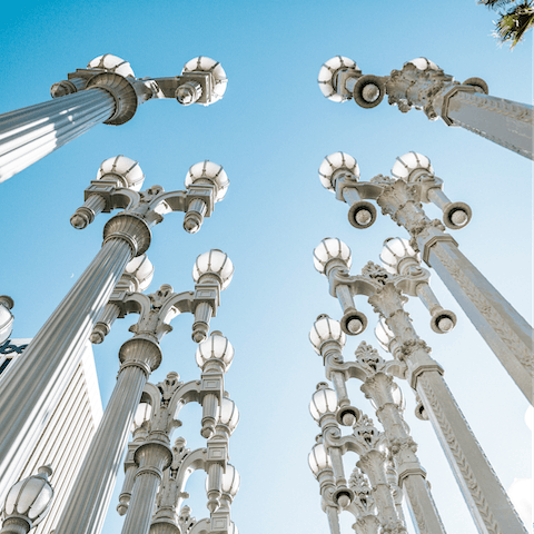 Spend the day admiring the contemporary artworks at LACMA,  a five-minute drive away