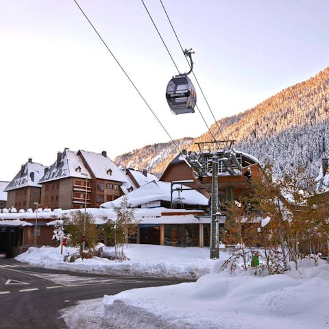 Get to the ski lift without even going outside