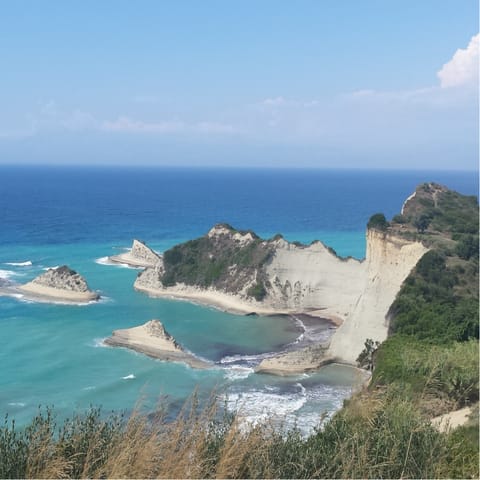 Drive less than ten-minutes to Corfu's stunning coastline