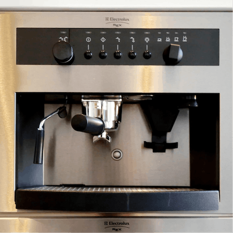 Use the built-in coffee machine to make the perfect latte in your second kitchen