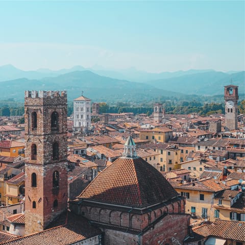 Explore the historic city of Lucca, just under thirty minutes away by car