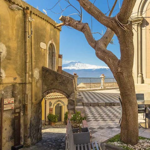 Enjoy the beautiful views and charming streets of Taormina
