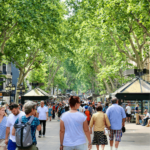 Ride the metro for just five minutes to reach the famous Las Ramblas