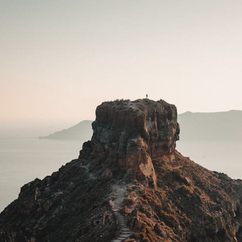 Hike along the Path to Ancient Thira, a twenty three minute drive away