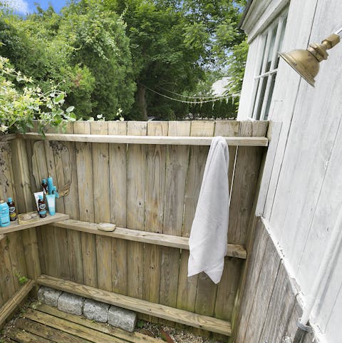 Treat yourself to an outdoor shower