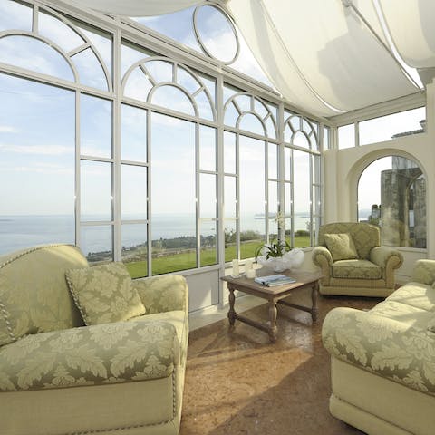 Take in the views from the summer house