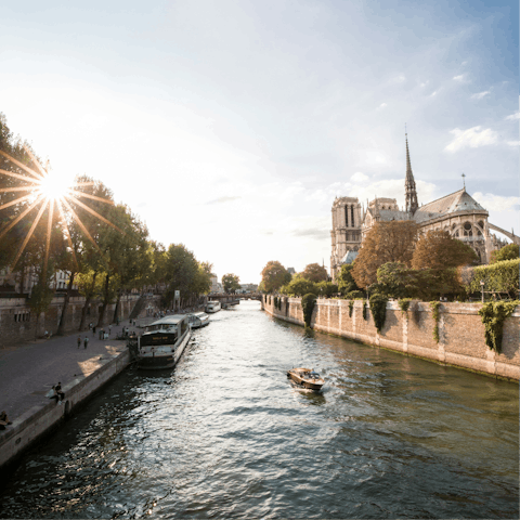 Spend a sunny afternoon strolling along the Seine