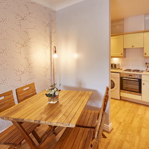 Gather around the dining table to enjoy home-cooked meals