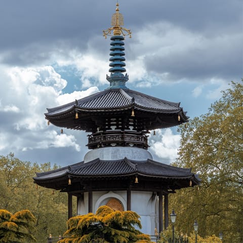 Visit the vast green spaces of Battersea Park, just twelves minutes from home 