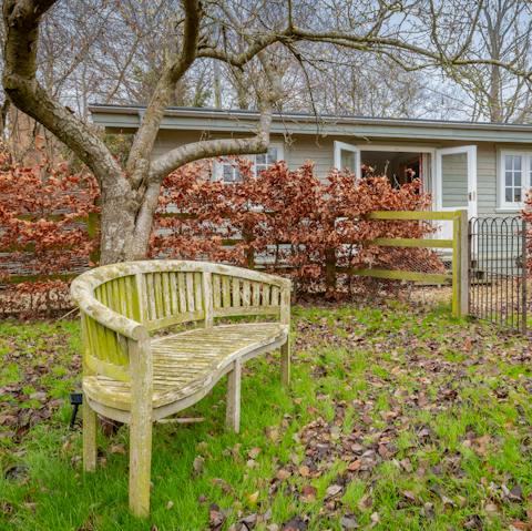 Sit out in the private garden or the vintage caravan in the summer months