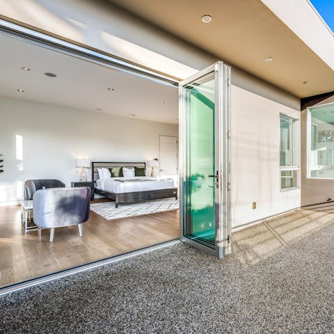 Step out to the private terrace as you wake up in the master bedroom