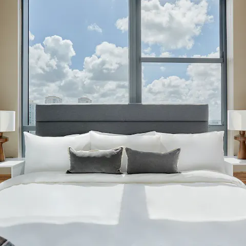 Wake up and admire the views across the city as you sip your morning coffee in bed