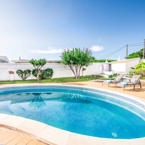 End the day with a refreshing dip in the private pool