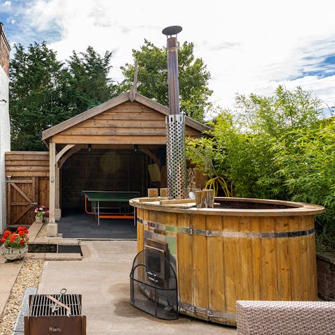 Chill out in the hot tub and sauna – what a way to end the day