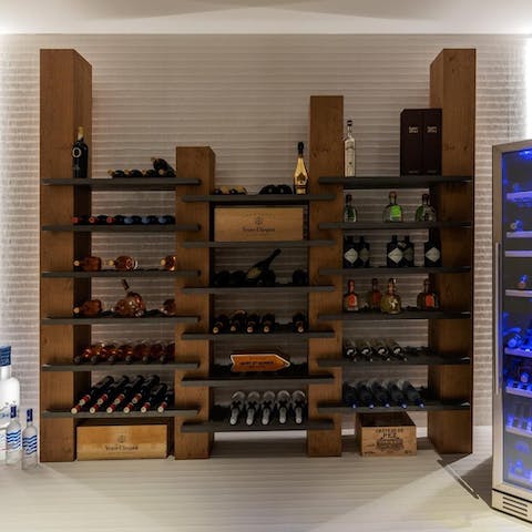Take your pick from the private wine collection 