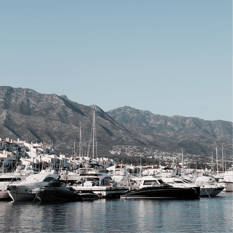Head over to the Puerto Banus coastline, only a kilometre away, and wander the harbourfront