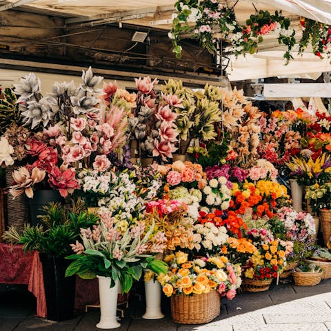 On Sundays, take a nine-minute stroll to the Columbia Road Flower Market