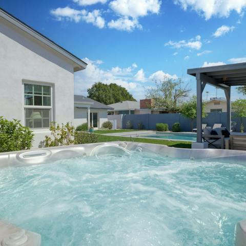 End the day with a relaxing soak in the hot tub