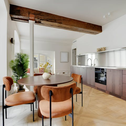 Enjoy some steak frites in the open-plan living space